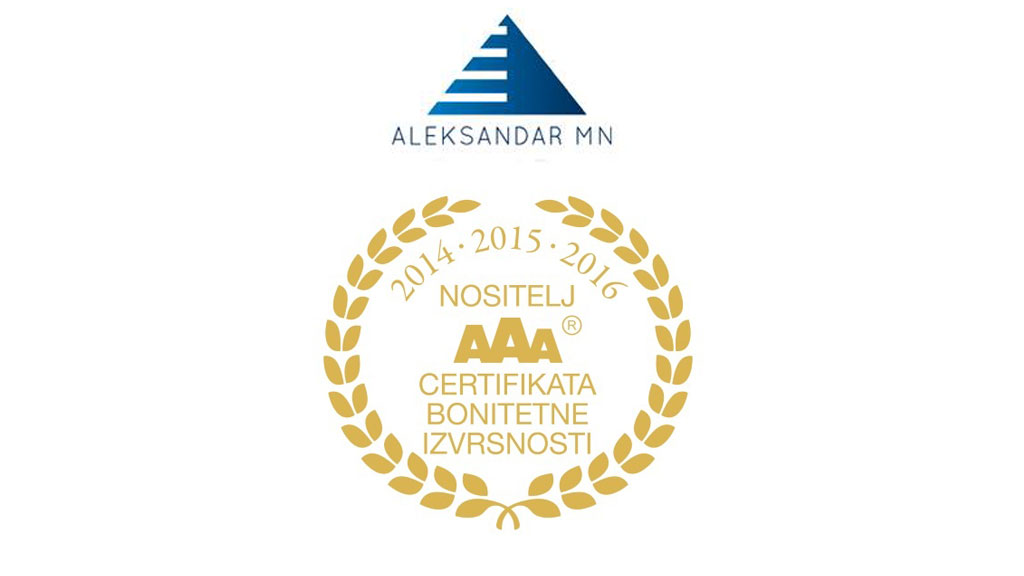 Certifikat Bonitetne Izvrsnosti AAA