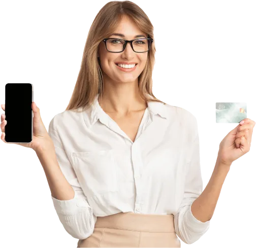 Woman holding phone